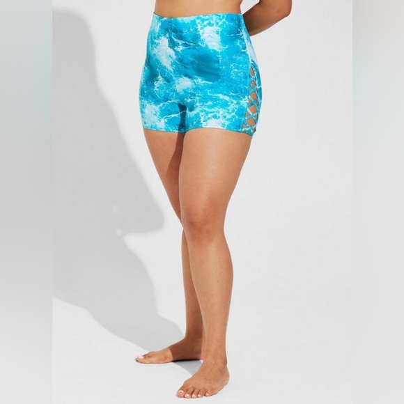 High Rise Strappy Side 3.5 Inch Swim Short - Picture 2 of 4